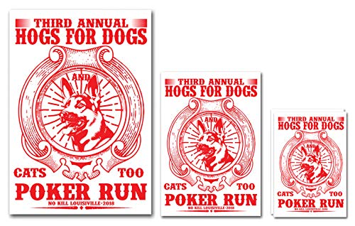 UDNAG Untearable Waterproof Stickers 155GSM 'Dog | Third Annual HOGS FORDOGS' A4 x 1pc, A5 x 1pc & A6 x 2pc
