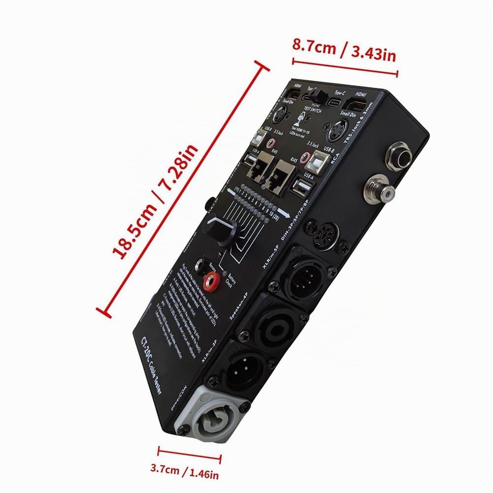 Malloy Audio-Kabeltester CT-20C 16-In-1 Multifunktions-Kabeltester XLR-Signalleitungserkennung