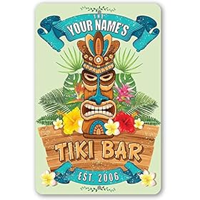 Personalized Tiki Bar Aloha - Unique Tiki Bar Outdoor Patio, Swimming Pool Accessories and Bar Decor, Hawaiian Theme… 5148LH5+4AL. SS280
