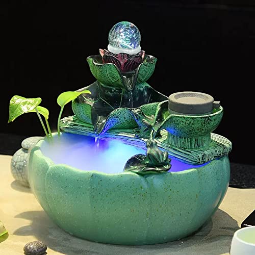Fuente de mesa interior con diseño de cascada y bola giratoria 7