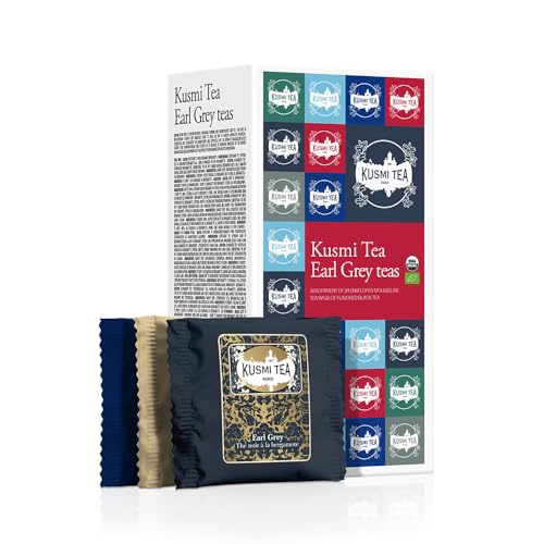 Kusmi Tea - Surtido de Té Negro para Regalo - Juego de Cesta de Té 100% Orgánico - Pack de Regalo para Mujer o Hombre - Earl Grey - Selección de 6 Sabores Icónicos, 24 Bolsitas