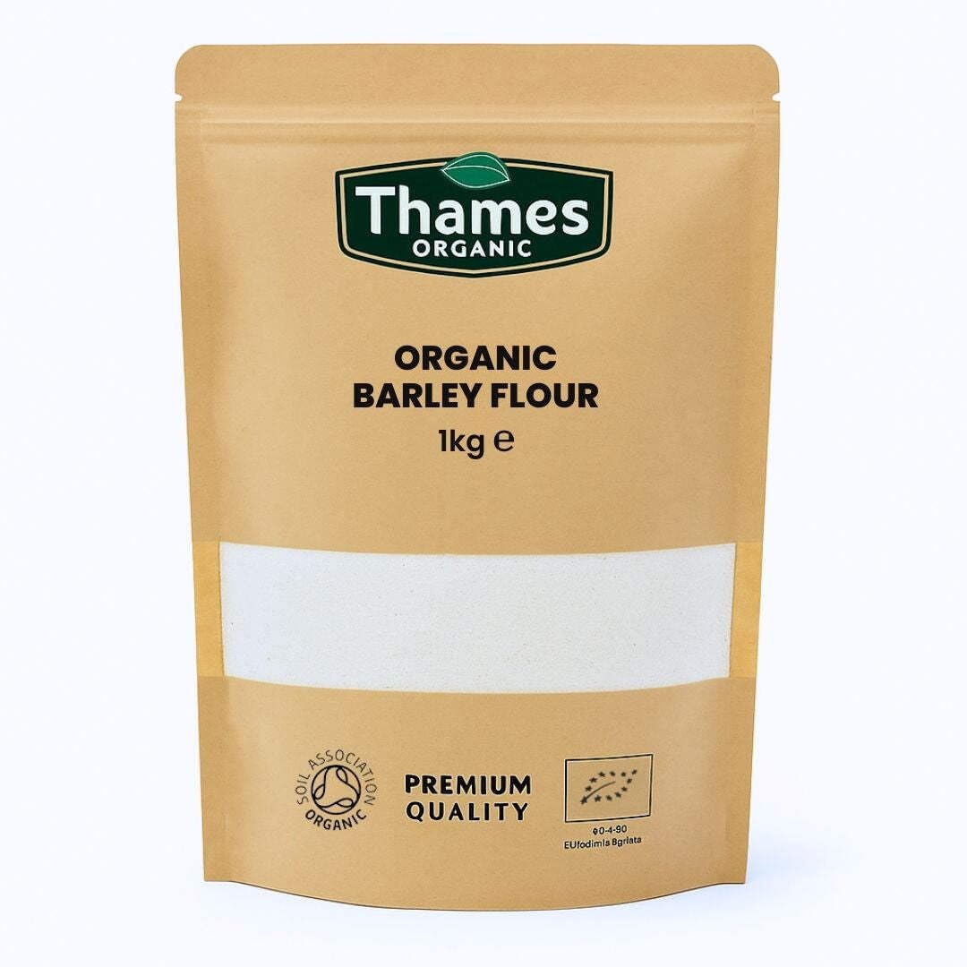 Organic Barley Flour 1kg - Non-GMO, High in Fiber and Nutrients - No Additives, Preservatives or Bleaching Agents - Perfect for Baking and Cooking - Thames Organic