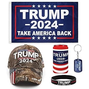 Unique America Trump 2024 Supporter Kit | Trump Hat and Flag Set | Trump Gifts and Merch