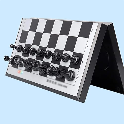 Miniatura 4 de ROLTIN Juego de ajedrez de viaje magnético con tablero de ajedrez plegable, juego de mesa de ajedrez portátil, juguetes especiales para niños y