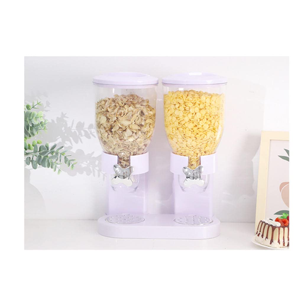 Dispensador de cereales Dispensador de alimentos secos Encimera Cocina Dispensador de alimentos secos indispensable Cromado Peso único y control doble Desayuno Cereal Avena Arroz Cubo Almacenamiento