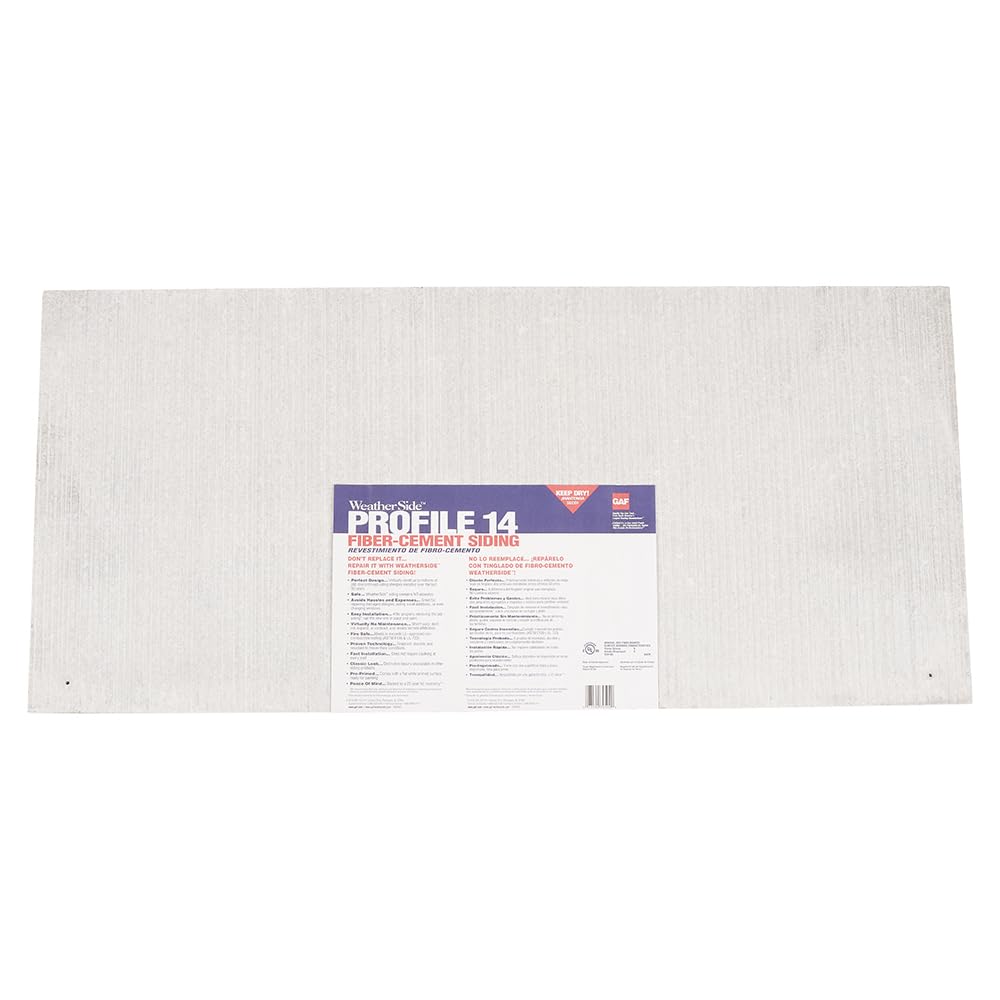 GAF WeatherSide Profile 14 Fiber-Cement Siding Shingles (14-5/8x32) 11 Bundle with Vertical Striated Surface|Fire Resistant & Safe with No Asbestos|Durable & Easy to Install with Pre-Primed Surface