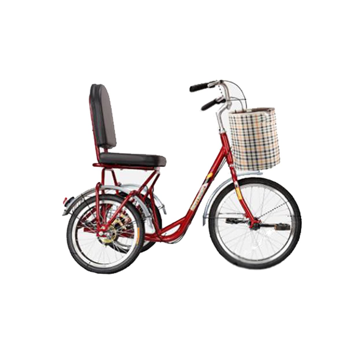 Bicicletta Tre Ruote Adulti Esterno, Triciclo, Trike, Bicicletta Crociera Tre Ruote, velocità Singola, Donne e Uomini, Telaio in Acciaio al Carbonio con Sedile allargato e ingrandito, pedalata Assi