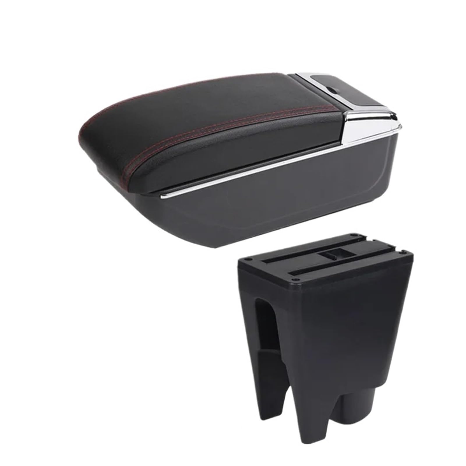Umdjju B Red Line No Usb For Citroen For C1 Car Armrest Storage Box Retrofit Interior Accessories Car Centre Console Armrest Box(B Red Line No Usb)