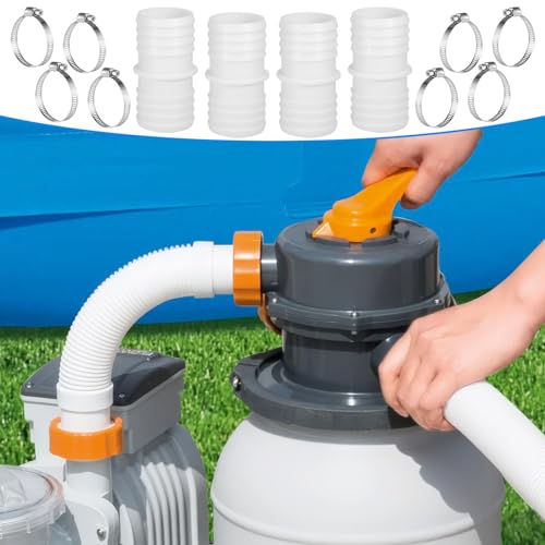 Zocipro 4Pcs Pool Hose Connector Ø 38 to 38 mm with 8 Metal Clamps, Universal Washing Machine Waste Pipe Connector, Pool Hose Adapter for Washing Machine, Pool Vacuum Cleaners - Image 4