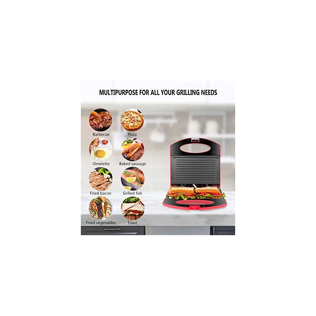 Gotoll Planchas Grill - Parrilla Eléctrica Antiadherente 750W