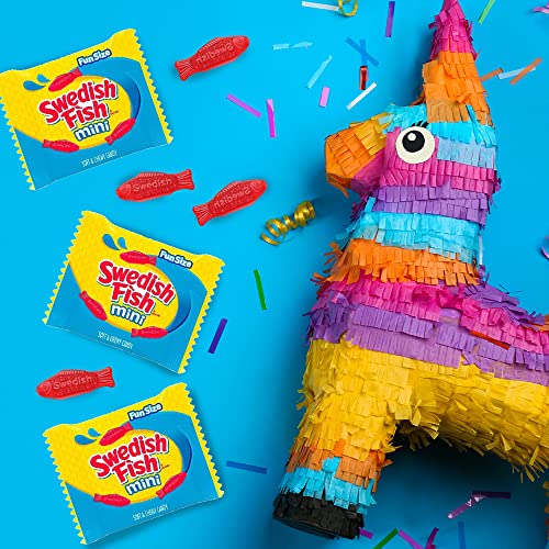 Swedish Fish Mini Soft And Chewy Candy Fun Size, Individually Wrapped Packs, 64 Count Bulk #TOP4