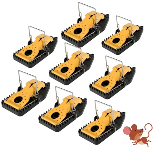 Instant Mouse Mice Traps, Pack of 8 for House Indoor Outdoor Easy Setup Reusable Powerful Spring Quick Effective Mousetrap Catcher Best Traps to Remove Unwanted Rodent from Your Home