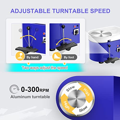 Miniatura 2 de Vayotoy Torno Alfarero Eléctrico,25cm Torno Ceramica Que Forma La Máquina 350w Bricolaje Eléctrico Herramienta De Arcilla Con Pedal Y Lavabo Desmontable Para El Trabajo De Cerámica Arte Artesanía