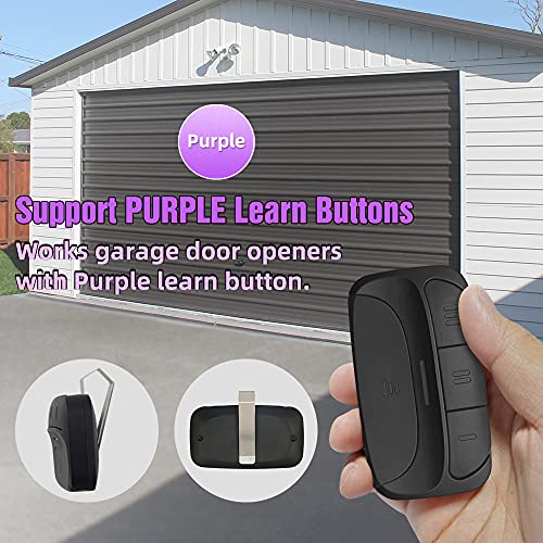 Garage Remote Control Compatible Garage Door Opener has Purple Learn