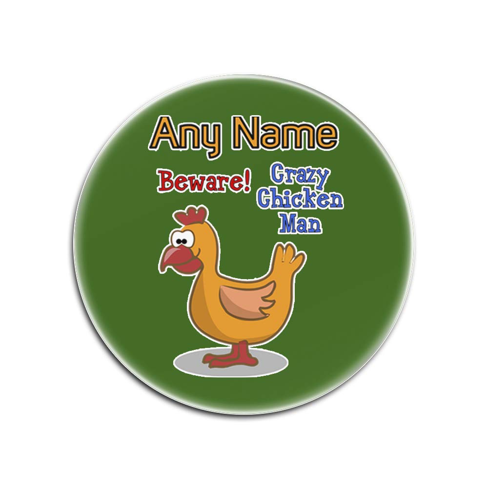 Dessous-de-verre en verre Crazy Chicken Man anti-rayures lot de 4