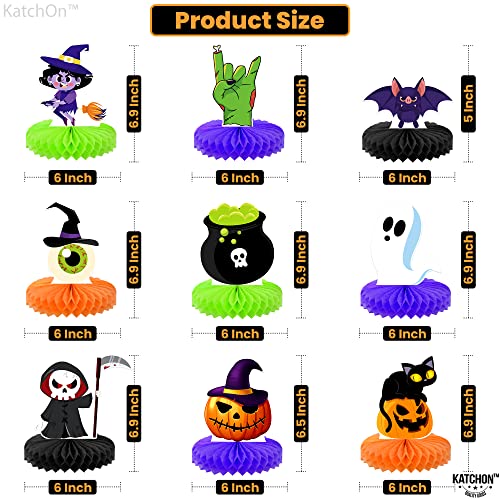 Image of KatchOn, Halloween Honeycomb Centerpieces - Pack of 9 | Halloween Party Table Decorations | Halloween Party Table Centerpieces for Kids Halloween Birthday Party Decorations | Halloween Table Decor