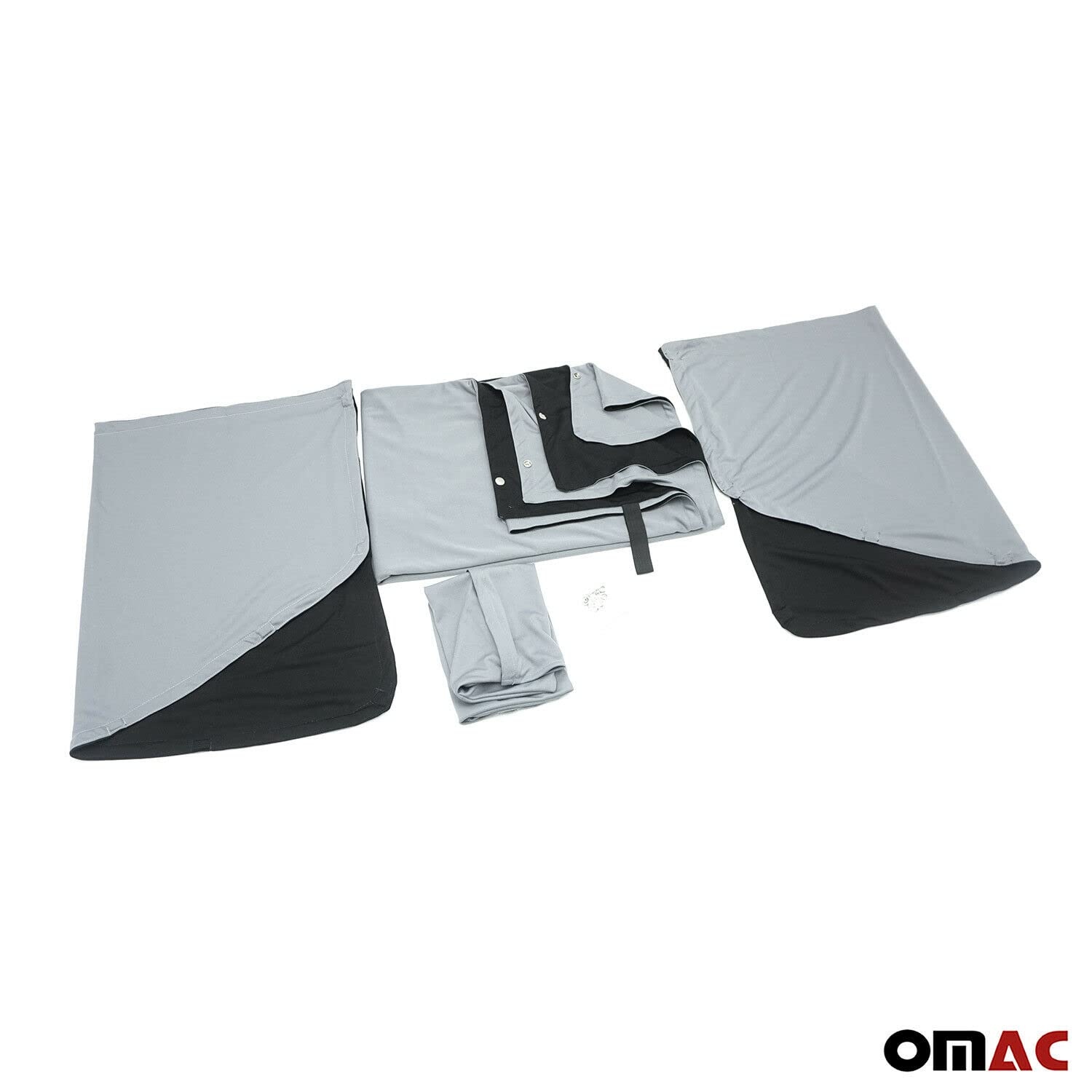 Rideaux Pare-Soleil magnétique pour pour VW T5 T6 T6.1 Transporter Multivan Caravelle 2003-2024 Gris-Noir Tissu