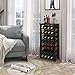 SMIBUY Bamboo Wine Rack, 28 Bottles Display Holder with Table Top, 7-Tier Free Standing Storage Shelves for Kitchen, Pantry, Cellar, Bar (Dark Brown)