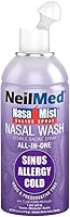 NeilMed NasaMist All-in-One Saline Nasal Spray: Moisturize, Cleanse & Soothe Dry Sinuses with 3 Nozzles, 6.3 oz