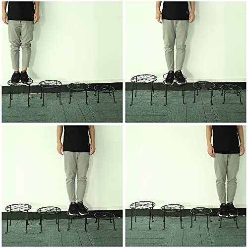 AISHN Metal Plant Stand 4 in 1 Potted Irons Planter Holder Blackï¼ŒMetal Rustproof Iron Garden Container Round Supports Rack for Planterï¼ŒFlowerpot Holder Display Rack for Home & Garden DÃ©cor