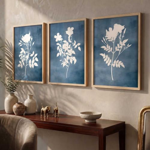 Image of kotart Aesthetic Botanical Art Home Decoration Painting | Floral Paintings With Frame For Living Room Bed Room Hotel Wall Decor Digital Reprint Set of 3 (14x20 Inch)