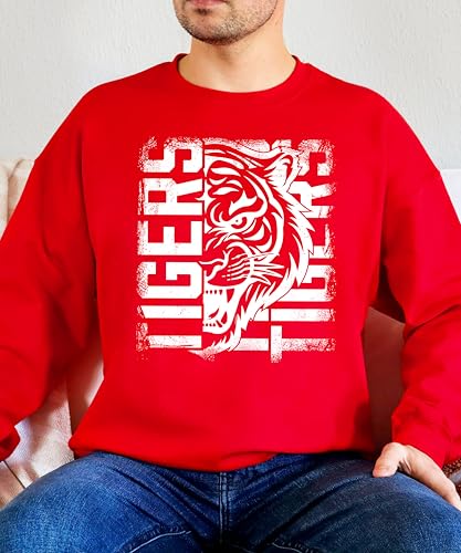 Olive Loves Apple Tigers Sports Unisex Sweatshirt for Adults, Teens, & Kids School Sports Team Pride Sweater2