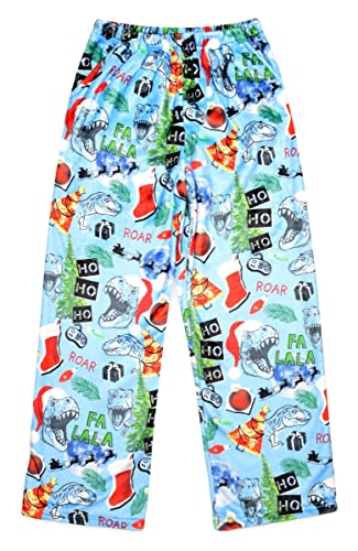 iscream Big Boys Silky Soft Plush Fun Print Fleece Pants - Holiday Fun Collection