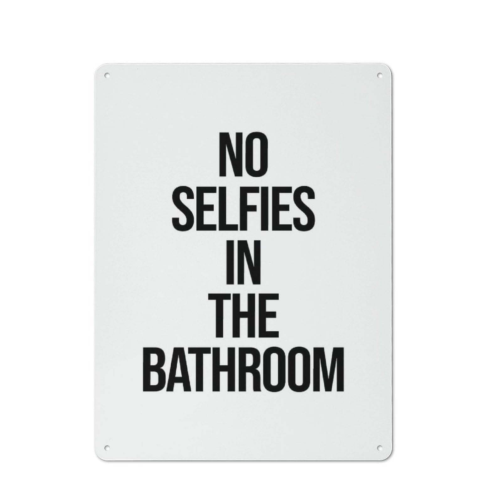 Junmoney No Selfies Rustic Metal Wall Decor 40X30cm, Rustic Metal Sign For Farmhouse Kitchen, Pantry Or Dining Area