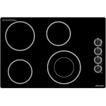 ThermoMate 30 Inch Electric Cooktop, 4 Burners Knob Control Built-in Ceramic Cooktop, 30" Radiant Electric Stove Top of 6700W with 9 Heat Levels, Hot Surface Indicator, 220-240v, Hard Wired