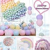 [page_title]-JWTOYZ Luftballons Pastell, 100pcs 12' Luftballons Bunt, Ballons Pastell Macaron, Luftballons Pastellfarben Mix für Hochzeit Geburtstagsparty Babyparty Valentinstag Dekoration