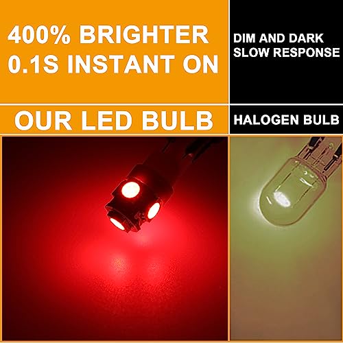 Bombillas LED Rojas T10 para Panel de Auto, Pack de 10 miniatura 2
