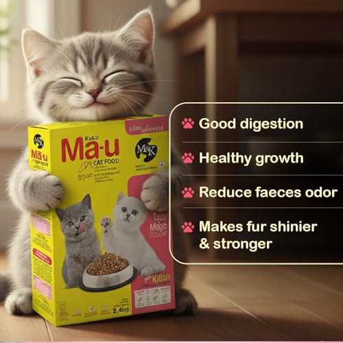 Image of M&K Kitten Cat Food - Tasty & Magic Flavour | Complete & Balanced Dry Food for Growing Kittens | Supports Healthy Growth, Strong Bones & Immunity | High Protein Nutrition | Crunchy Kibble | 2.4 Kg