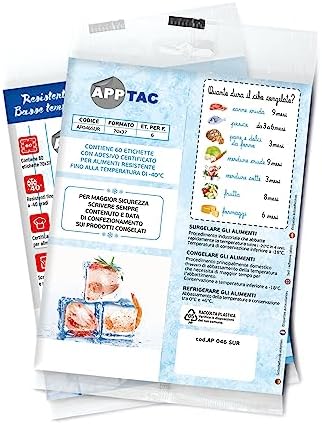 Pack of 10 Sheets with 6 Adhesive Labels for Frozen Ice Resistance per Sheet, Size 70 x 37 mm with Rounded Corners, Total 60 Pieces image 4