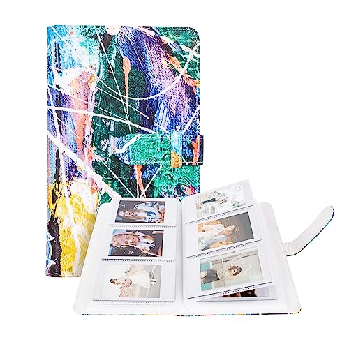 HIYQIN 3-Inch Instax Polaroid Photo Album,96 Pocket Mini Photo Album Book for 2x3 Inch Fujifilm Instax Mini 12 11 9 8 8+ 7s 25 70 90 Instant Camera Film,Colorful Instax Mini Album (Colorful)