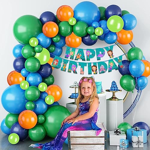 Image of Party Propz Mermaid Theme 41Pcs Birthday Decoration Kit for Girl Kids - Latex, Foil, Cardstock Items in Multicolor