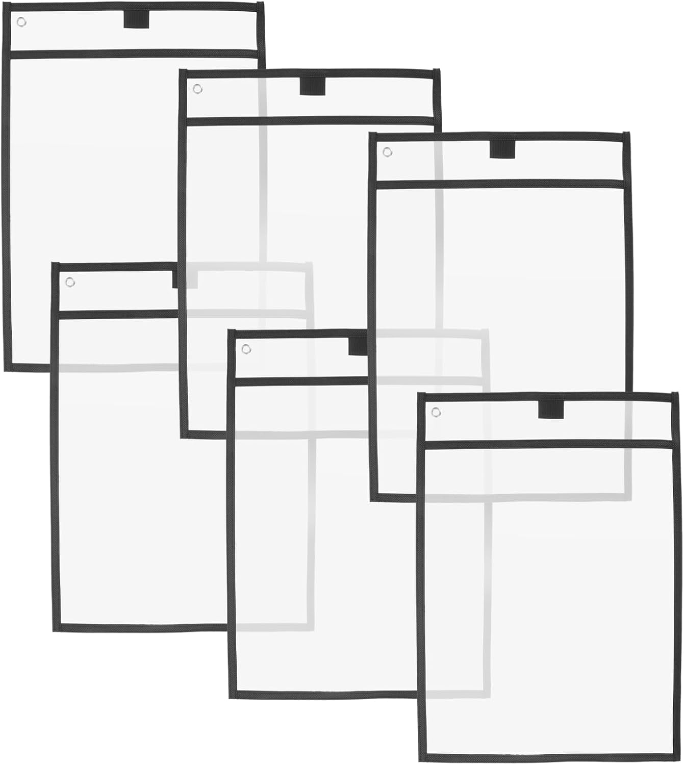 6pcs Reusable PVC Dry Erase Pockets Sleeves for Teaching