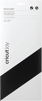 Cricut Writable Smart Label inscriptif amovible | Noir | 33 cm 4 x feuilles de vinyle auto-adhésives | Pour une utilisation Joy, 33cm (13"), Set de 4 Pièces