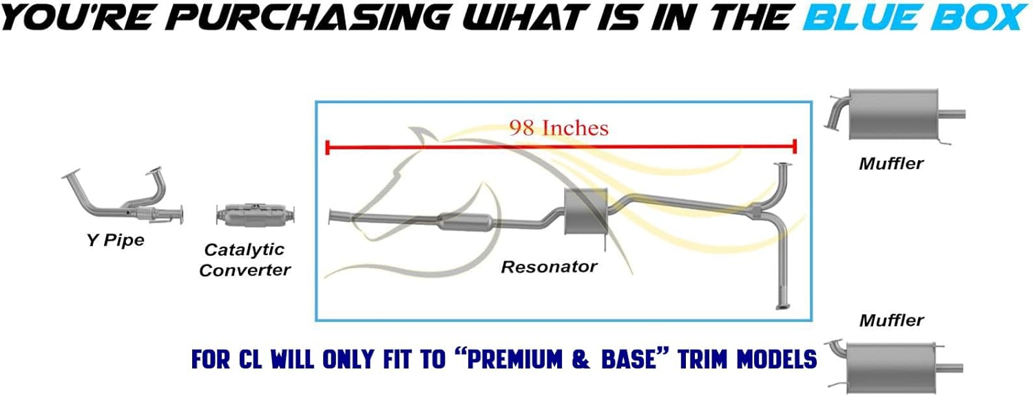 Northeastern Exhaust | Stainless Steel Exhaust Resonator Pipe Compatible for 2001-2003 Acura CL | 1999-2003 Acura TL | 3.2L | Free Clamps and Gaskets Included | Automotive Replacement Part