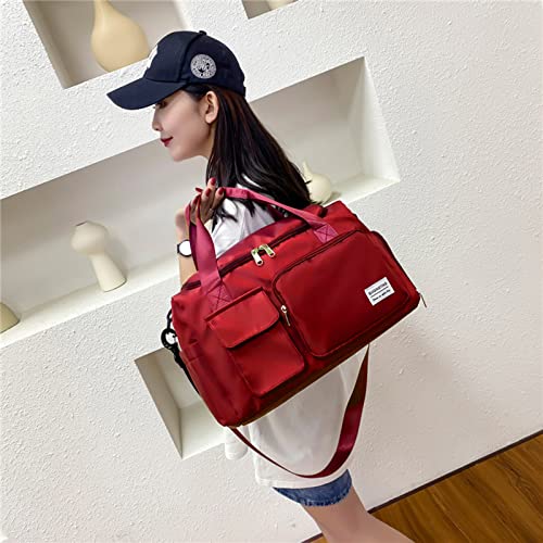 Image of Small Gym Bag for Women, Travel Duffle Bag Carry On Weekender Bag with Shoe Compartment, 06#Red, Gym Bag & Toiletry Bag, Gym Bag&toiletry Bag