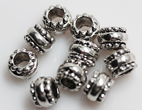 Sexy Sparkles European Spacer Beads for Charm Bracelets – 10 Pcs Silver Tone Beads, Compatible With European, Biagi, Chamilia, and Troll Chains, Hole Size 4.8mm3