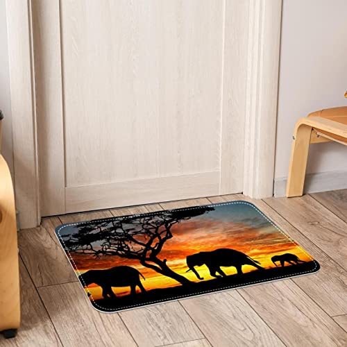 Vbfofbv Rug For Bedroom, Bath Mat, Kitchen Rug, Washable Throw Rug For Kitchen, Laundry, Doorway, Porch, African Savannah Elephant Animal Sunset #TOP5