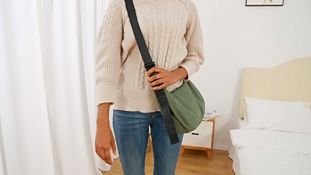 Titosha Medium Nylon Crescent Crossbody Bag Luna Bagfor Women