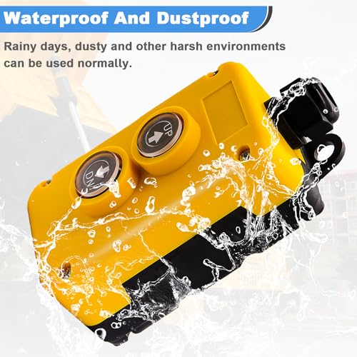 Image of mxuteuk 4 Wire Dump Trailer Remote Control Switch 12V DC Up Down Push Button Switch for Double Acting Hydraulic Pump Lift Winch Dump Bed G018-4W