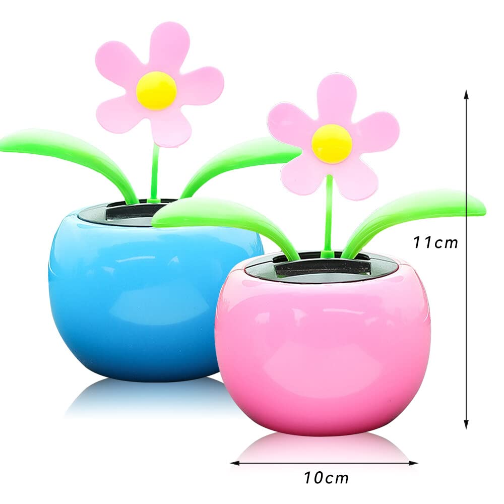 2 Fiori Solari Danzanti Geoyien | Con Adesivi Per Auto E Scrivania - Decorazione A Energia Solare - Foto 5