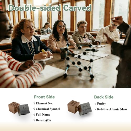Image of 9pcs Element Cube Set 0.39 inch Density Metal Cube Set Ideal Gift