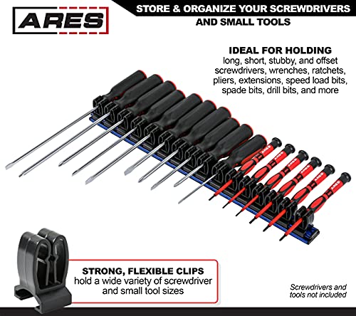Image of ARES 62027 Blue 16.5-In Hand Tool Holder - Screwdriver Organizer Rail