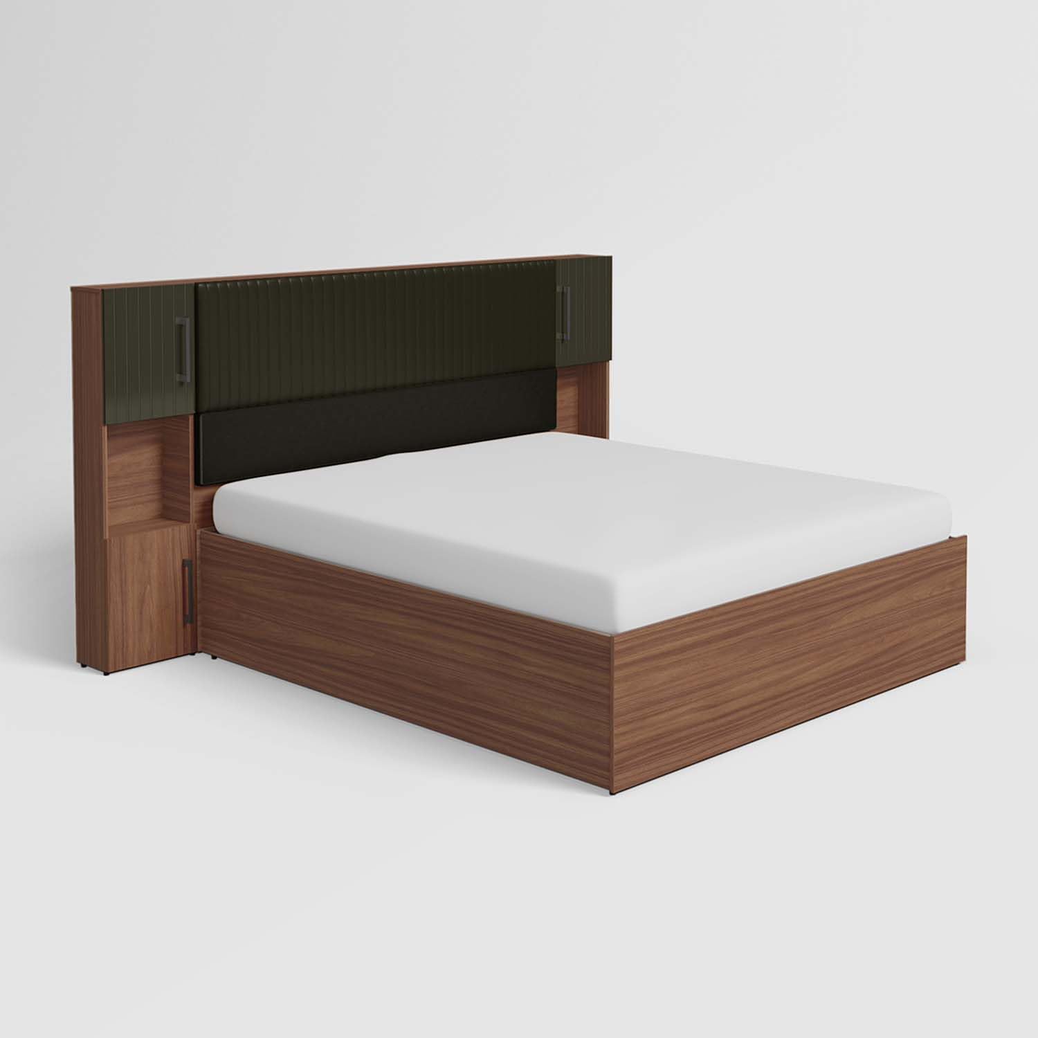 GODREJ INTERIO Marcel Morf King Size Engineered Wood Bed with Pull-Out Storage (1-Year Warranty, Brown)