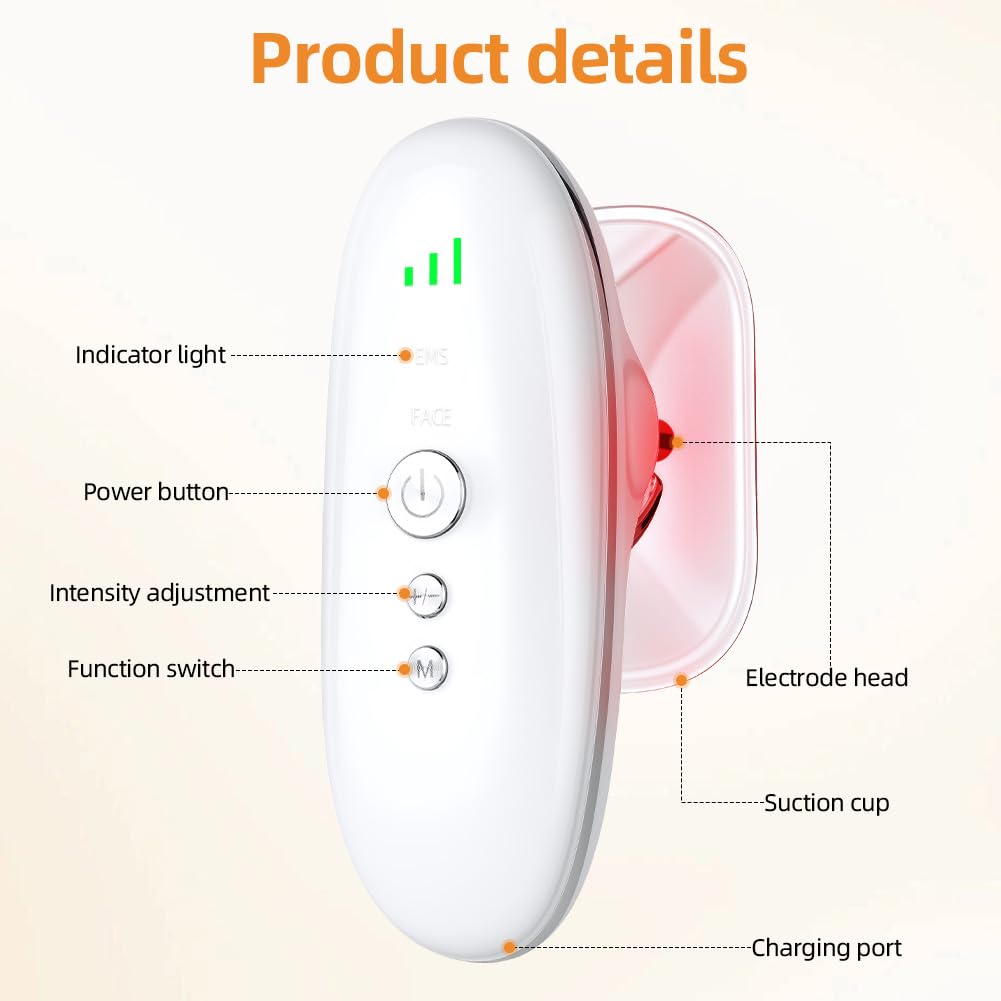 Aolso Masseur Anti Cellulite à Ventouse Électrique Palper, Quatre en un Ventouse Electrique Anti Cellulite, EMS Appareil Massage Infrarouge Minceur pour Visage, Ventre, Cuisses, Bras, Jambes