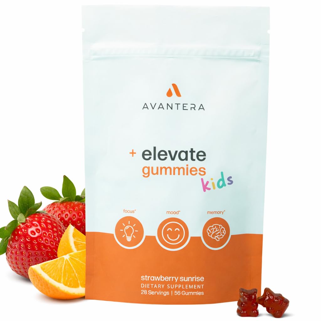Avantera Suplemento infantil em gomas com citicolina, extrato de bacopa, L-teanina e vitaminas B6 e B12, 56 gomas