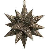 Hometown Evolution, Inc. 12 Inch Moravian Hanging Tin Star Light - Flower Cut with Marbles